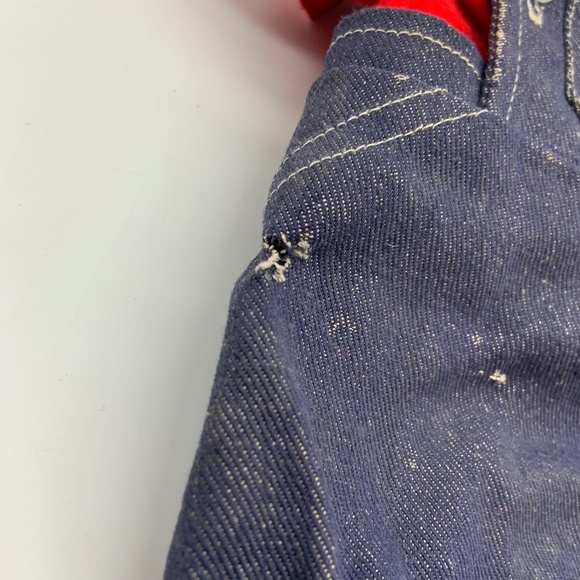 Vintage 1983 Cabbage Patch Kids Retro Denim Overalls with Red Shirt Outfit - Picture 4 of 16